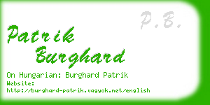 patrik burghard business card